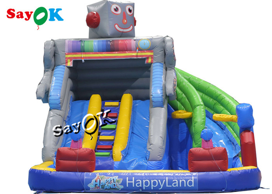 Bơm hơi Bouncy Slides Robot sân sau tùy chỉnh Trượt nước theo chủ đề với hồ bơi