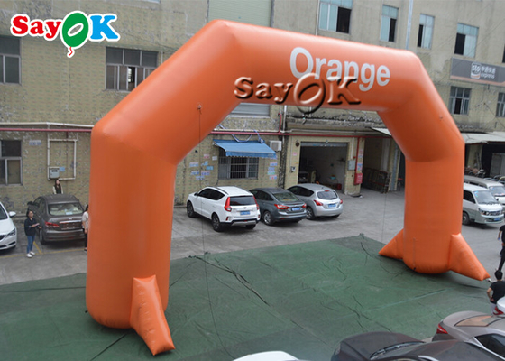 Vòm lối vào bơm hơi PVC màu cam dành cho khuyến mãi quảng cáo sự kiện