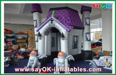 Halloween ma quái bí ẩn Castle House Inflatable trang trí ngày lễ với đèn Led