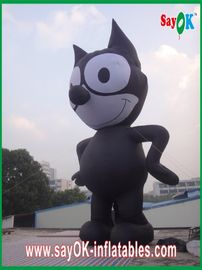 Inflatable Black Cat / Strong Oxford Vải Inflatable Phim Hoạt Hình Động Vật Chiều Cao 8 m