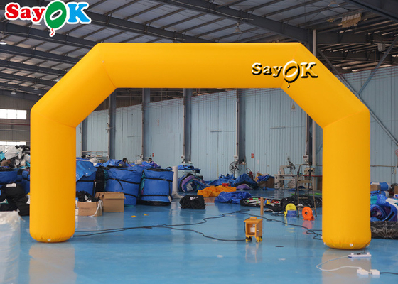 Tấm bạt PVC có thể bơm hơi tùy chỉnh màu vàng, In ấn logo Inflatable Arch Arch