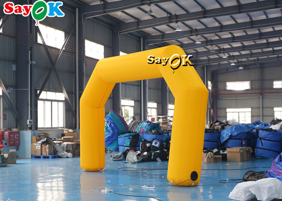 Tấm bạt PVC có thể bơm hơi tùy chỉnh màu vàng, In ấn logo Inflatable Arch Arch