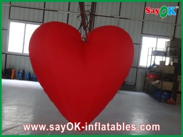 Đáng yêu Big Red Inflatable tim với đèn Led cho lễ hội, đường kính 1.5M