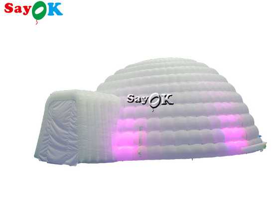 Lều Igloo bơm hơi Đèn LED trắng tinh khiết Lều bơm hơi chiếu sáng mái vòm tròn cho các sự kiện tiệc vũ trường