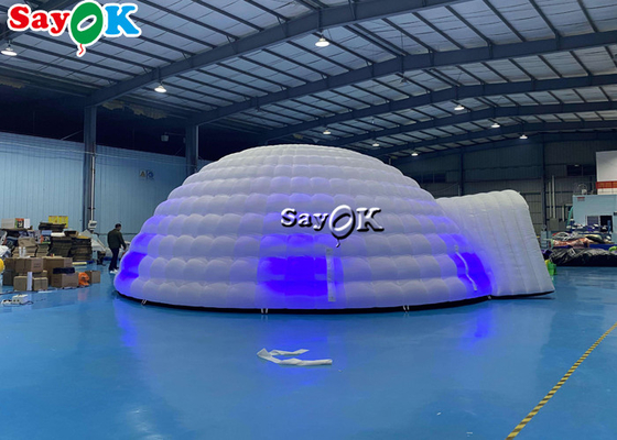 Lều lều lều bơm có màu trắng tinh khiết đèn LED Lửa lều bơm có mái vòm tròn Cho các sự kiện tiệc disco Lều bơm có không khí