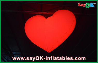 Orange / Red Led Inflatable ánh sáng treo trái tim cho Giáng sinh trang trí