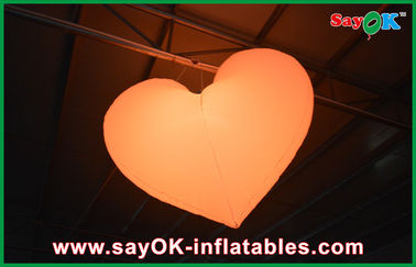 Orange / Red Led Inflatable ánh sáng treo trái tim cho Giáng sinh trang trí
