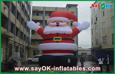 Inflatable Trang Trí Ngày Lễ 8 m Chiều Cao Màu Đỏ Lớn Giáng Sinh Santa Claus Với Oxford Vải