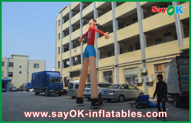 Người đàn ông vẫy tay bơm hơi Red Cartoon Quảng cáo vũ công không khí In ấn hấp dẫn cao 5m cho siêu thị