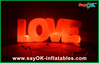Tình yêu chiếu sáng Yard Inflatables Trang trí ngoài trời Nylon Vải