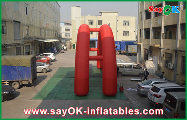 Arch Bridge Design Red 5x3M Inflatable Arch, Oxford Cloth Inflatable Advertising Arch