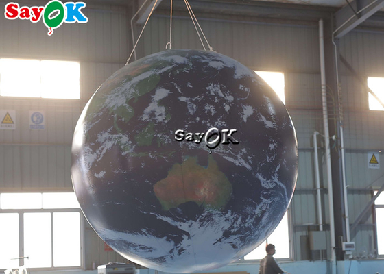 Sự kiện trường học Mô hình quả cầu Trái đất bơm hơi 2,5m 8ft được trang trí với ánh sáng đèn Led