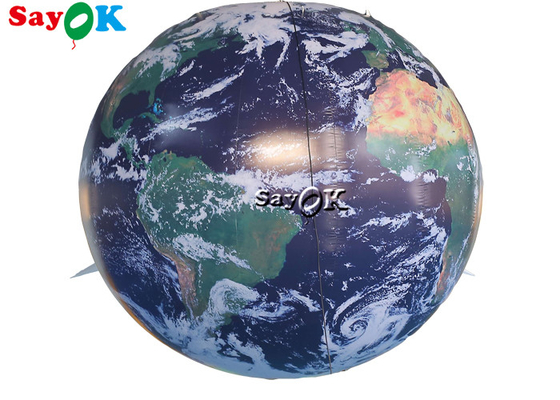 Sự kiện trường học Mô hình quả cầu Trái đất bơm hơi 2,5m 8ft được trang trí với ánh sáng đèn Led