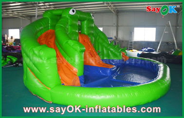 Ngôi nhà nổi với slide Pvc mùa hè slide bouncer nổi bên ngoài ếch slide nước với in ấn