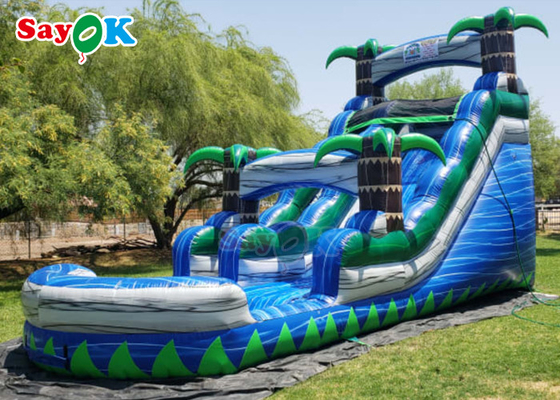 Slide bơm lớn thương mại đồng màu nâu PVC nước trượt Bounce House mùa hè ngoài trời