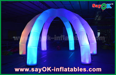 Vòm cho đám cưới DIA 5m LED Light Archway Vòm bơm hơi với 6 chân Vải nylon nhiều màu