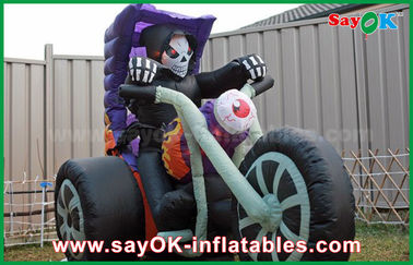 Đen Oxford Vải Halloween Yard Inflatable Trang Trí Xe Máy Hình Dạng Bơm Hơi