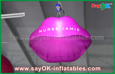 Nylon Lip Red miệng Shape Inflatable LED Light Đối với mái trang trí 1.5 m không thấm nước
