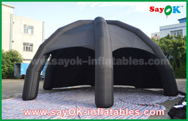 Đen PVC Inflatable Air Tent / Quảng cáo Dome Spider Tent Với ​​Blower