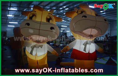 Tùy chỉnh động vật oxford vải inflatable phim hoạt hình gia súc bò với ánh sáng dẫn