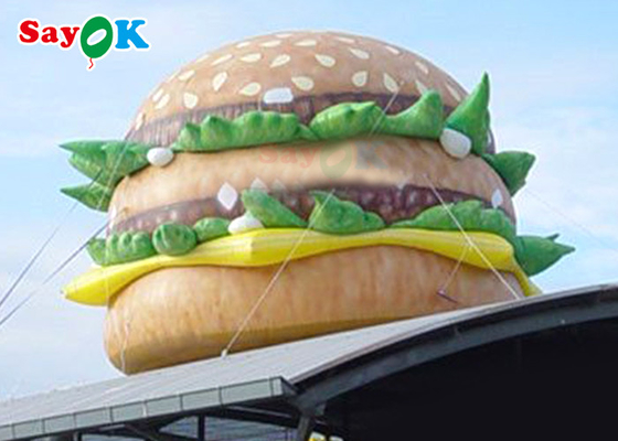 Trang trí cửa hàng mô hình bánh hamburger bơm hơi 10ft chống tia cực tím