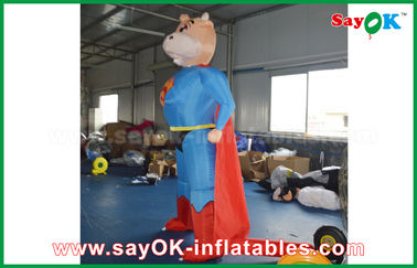 Màu xanh / đỏ inflatable siêu nhân bò tùy chỉnh động vật nhân vật inflatable mô hình