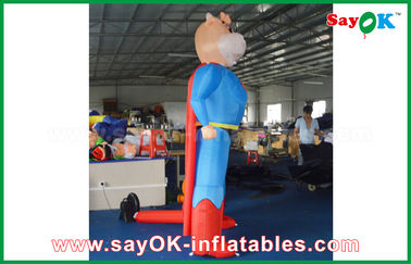Màu xanh / đỏ inflatable siêu nhân bò tùy chỉnh động vật nhân vật inflatable mô hình