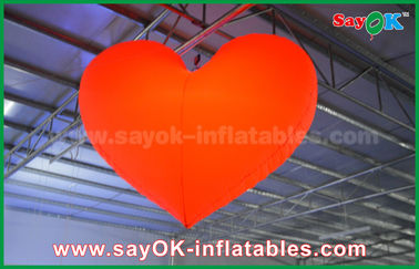 1.5m lãng mạn dẫn chiếu sáng trái tim màu đỏ ngoài trời inflatable trang trí cho đám cưới