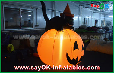 Halloween bền Inflatable Trang trí ngày lễ Pumpkin Cat Với ​​Led chiếu sáng