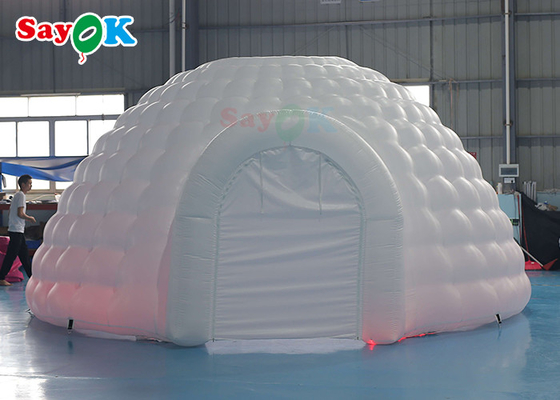 Lều Igloo bơm đầy màu trắng tinh khiết LED Lều Igloo bơm đầy mái vòm tròn Cho các sự kiện tiệc disco