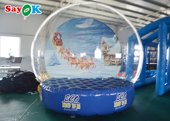 3m PVC Clear Dome Lều bong bóng bơm hơi Chủ đề Giáng sinh Người tuyết cho quảng cáo sự kiện