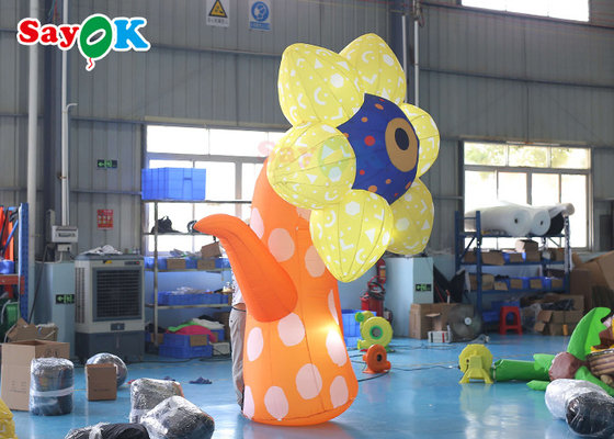 3m Inflatable Sunflower để trang trí tiệc cưới cho bữa tiệc điên rồ cuối tuần