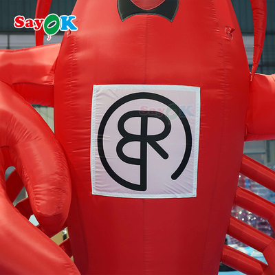 Giant Inflatable Cartoon Characters Tôm hùm Mô hình 4mH Màu đỏ Quảng cáo Inflatable