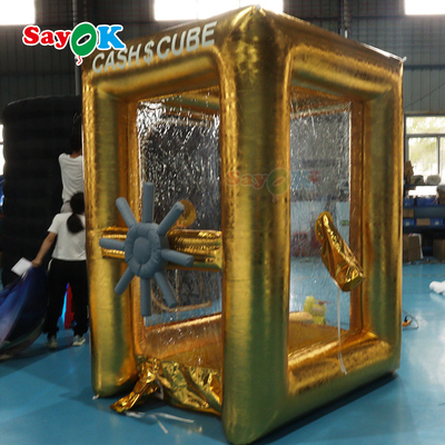 Gold Large Advertisng Máy tiền bơm hơi Crash Cube để được khuyến mãi