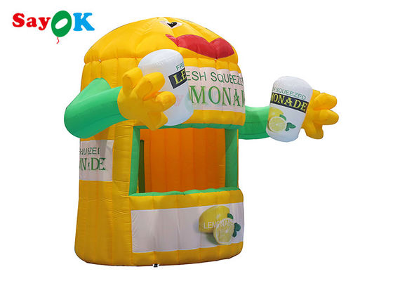 Trại sân cỏ bơm lên Stand ngoài trời Trại bơm lên Lemonade Booth với máy thổi không khí cho quảng cáo