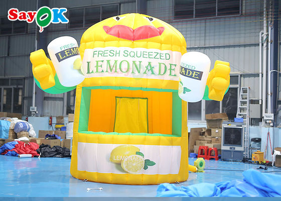 Trại sân cỏ bơm lên Stand ngoài trời Trại bơm lên Lemonade Booth với máy thổi không khí cho quảng cáo