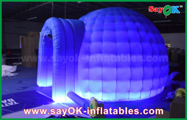 Lều bơm hơi không khí Blue Oxford Inflatable Lều không khí chiếu sáng Lều mái vòm tròn với đường kính 4m cho sự kiện