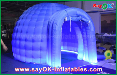 Lều bơm hơi không khí Blue Oxford Inflatable Lều không khí chiếu sáng Lều mái vòm tròn với đường kính 4m cho sự kiện
