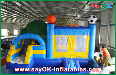 Nhỏ 4x3m Inflatable PVC Thoát Castle Slider Với bóng đá Decoratiionn