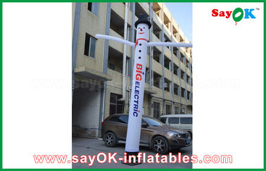 Blow Up Air Dancer White Inflatable Air Dancer With Log Print Cao 4m / 5M / 6m với ánh sáng để quảng cáo