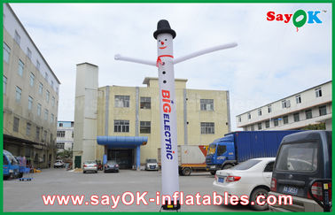 Blow Up Air Dancer White Inflatable Air Dancer With Log Print Cao 4m / 5M / 6m với ánh sáng để quảng cáo