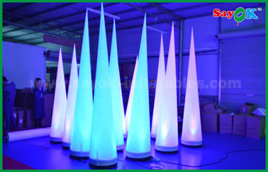 2.5m / 3mH dẫn chiếu sáng inflatable trang trí ánh sáng hình nón cho sự kiện / quảng cáo