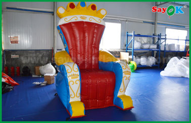 Màu xanh và đỏ PVC Tuỳ chỉnh quảng cáo Inflatables Throne / Sofa cho Prop