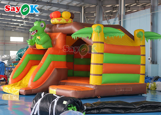 Nhà bơm hơi dành cho người lớn thương mại Bể bơi trượt nước Bounce House 5x5x4mH