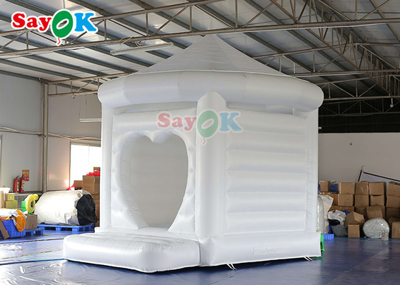 Wedding Inflatable Bounce White Jumping Castle Chất chống cháy