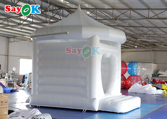 Wedding Inflatable Bounce White Jumping Castle Chất chống cháy