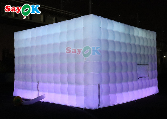 Custom Portable Black Inflatable Cube Tent Nightclub Party Bar Tent With Led Lighting Trại sân cỏ bơm