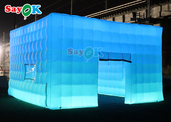 Custom Portable Black Inflatable Cube Tent Nightclub Party Bar Tent With Led Lighting Trại sân cỏ bơm