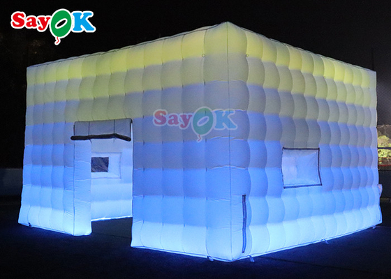 Custom Portable Black Inflatable Cube Tent Nightclub Party Bar Tent With Led Lighting Trại sân cỏ bơm