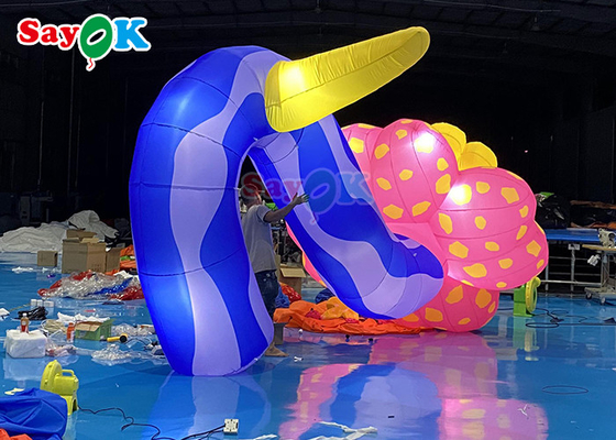 Hộp đêm Disco Led Light Inflatable Hoa Cây Màu tùy chỉnh
